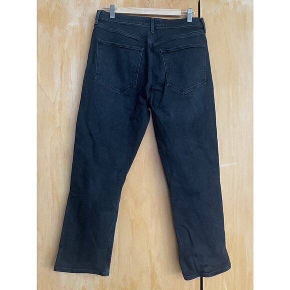 AGOLDE RILEY High Rise Straight Leg Cropped Black Stretch Denum Jeans Size 31 - Picture 3 of 6